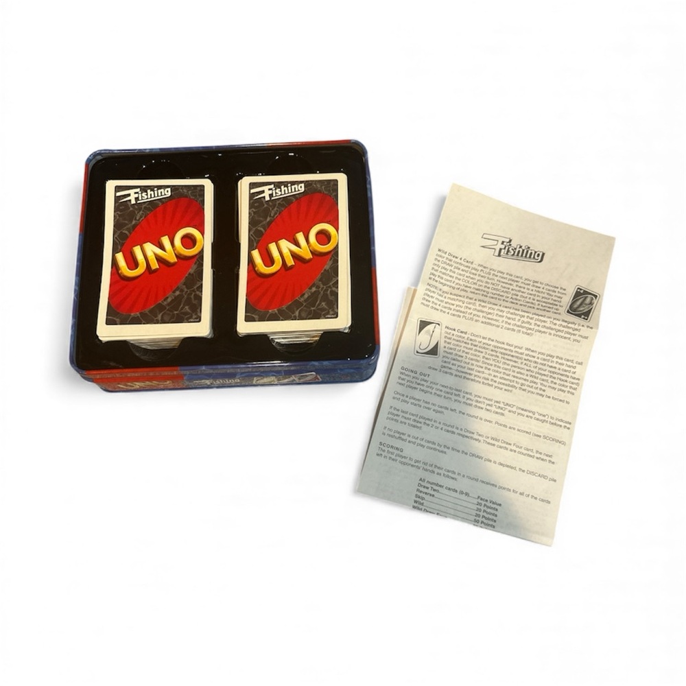 🎣 Uno Fishing Card Game in Tin 2012 Featuring Fish Cards Rare 🎣 - Picture 3 of 3